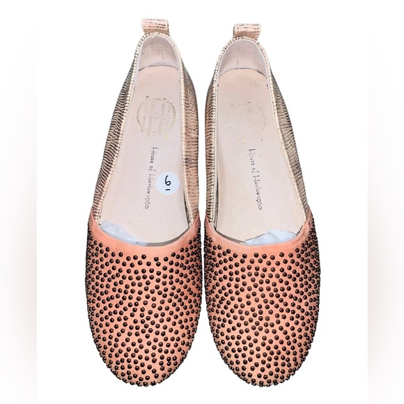 HOUSE of Harlow 1960 Brass Studded Kye Flats Size 6 - Picture 2 of 11